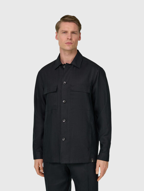 Black linen shirt - 1