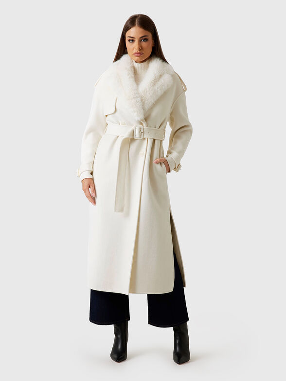 ELLA wool coat with waist belt - 1