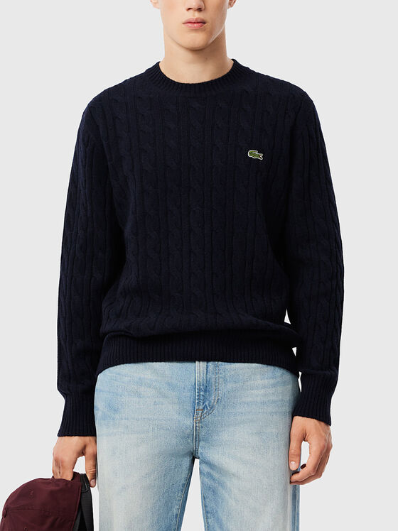 Sweater with oval neckline - 1