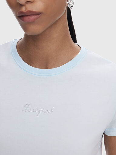 Cotton T-shirt with oval neckline - 4