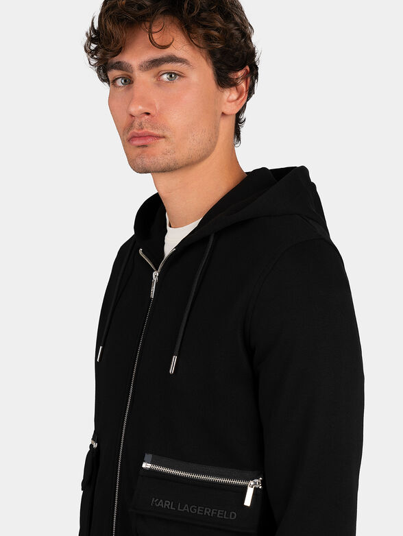 Sweatshirt with hood and logo print on the back - 3