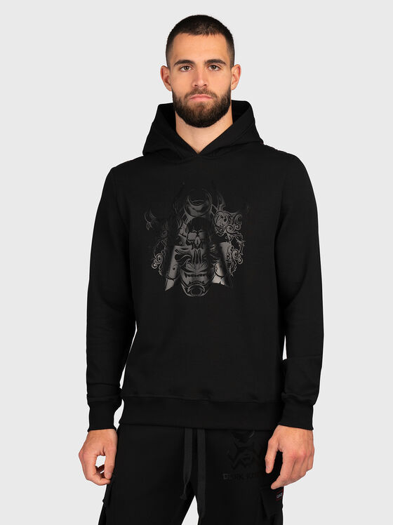 H019 black sweatshirt with print - 1