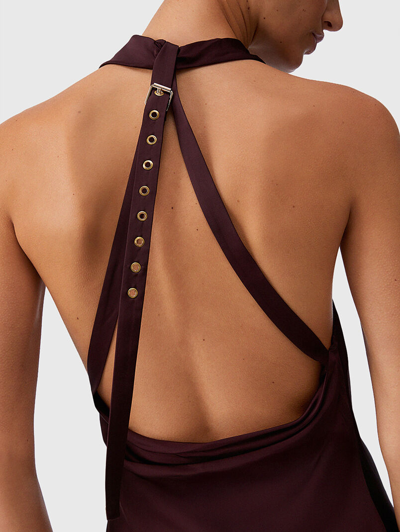 Dress with a draped neckline and an accent back - 3