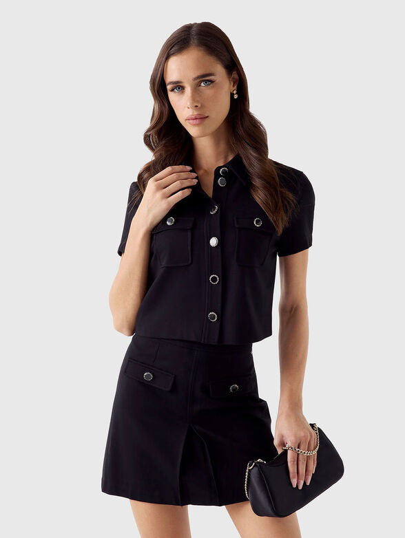 Short-sleeved shirt with accent buttons  - 1