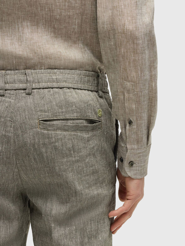 C-KANE-RDS linen trousers with ties - 3