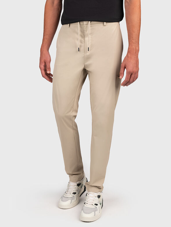 Beige slim chino pants - 1