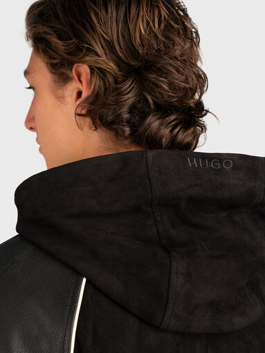 Leather bomber jacket - 3