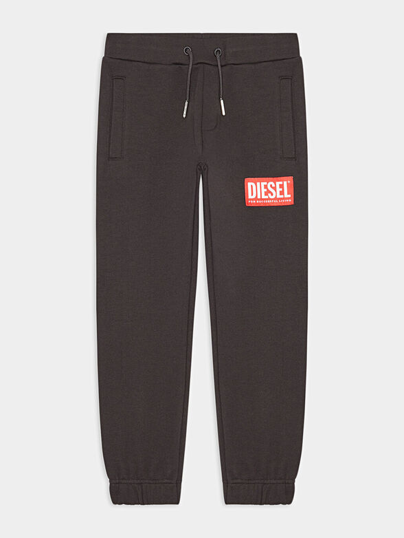Black trousers with contrasting logo detail - 1