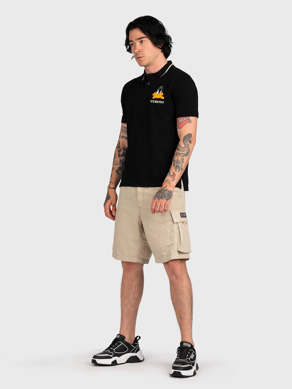 Begie shorts with logo accent pocket - 4