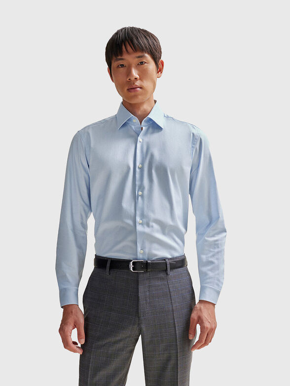 Blue shirt with classic collar  - 1