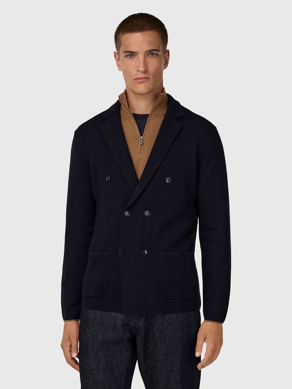 Wool cardigan with double-breasted fastening - 1
