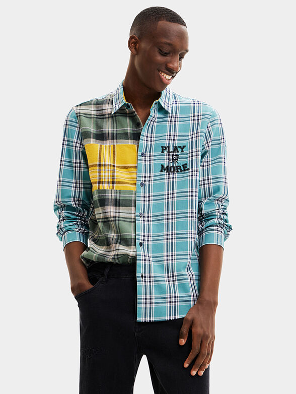 Plaid patchwork shirt - 1