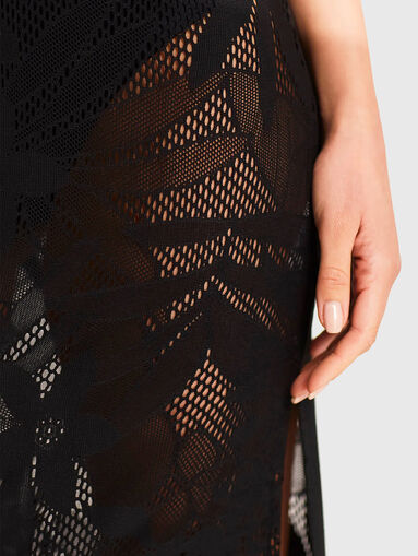 SUMMER GLAM black dress with sheer effect - 3