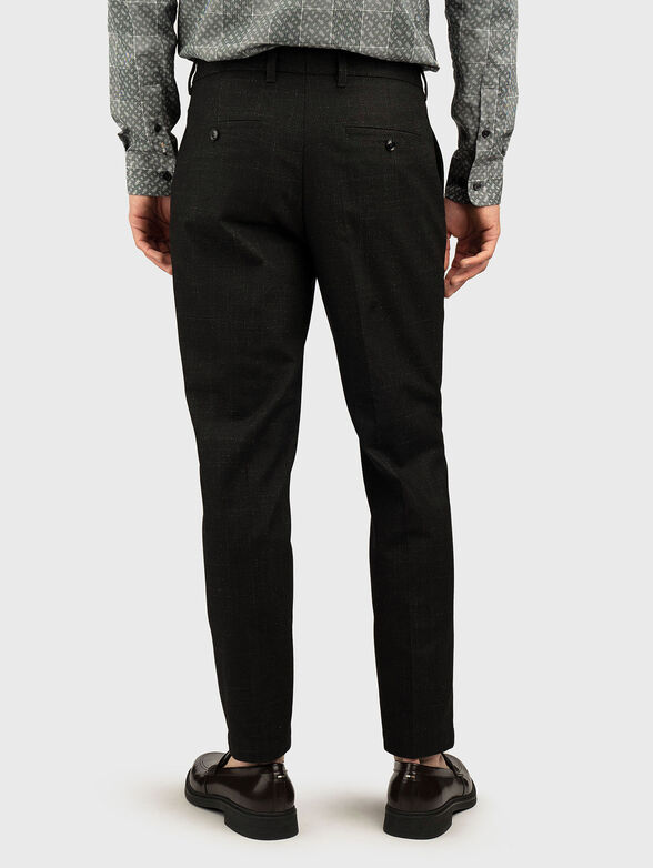 Black wool blend slim trousers - 2