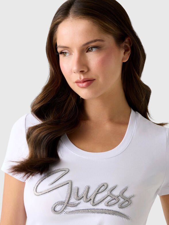 Black T-shirt with crystal appliqu&eacute;s - 4