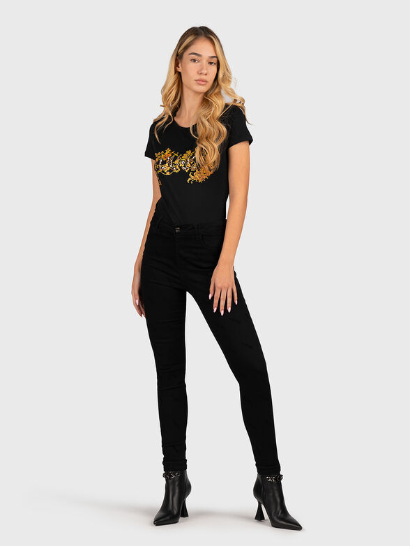 Black T-shirt with attactive print - 2