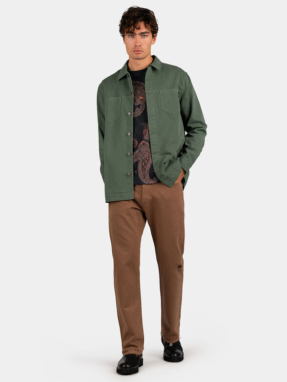 Green cotton overshirt - 2