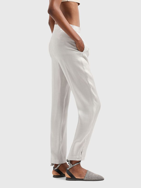 Grey viscose blend trousers - 2