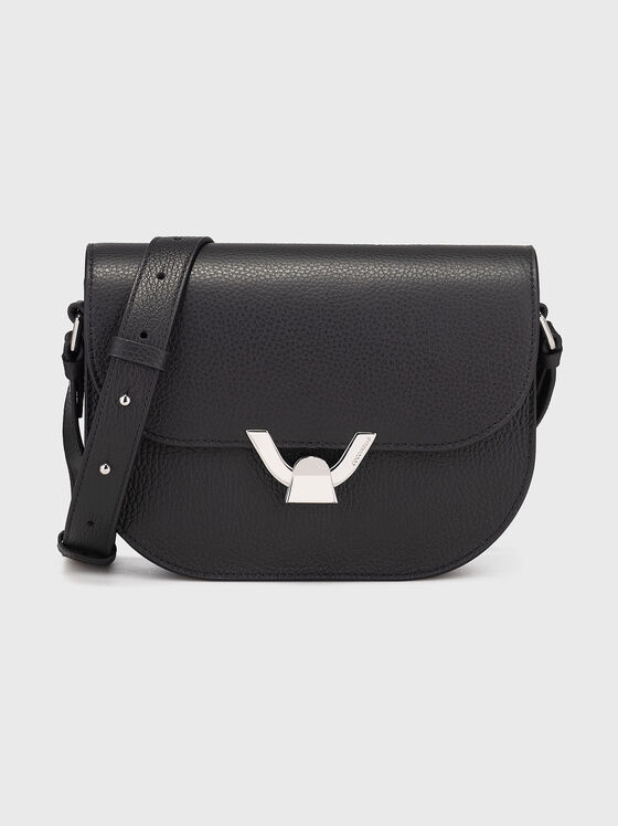 Black leather crossbody bag - 1