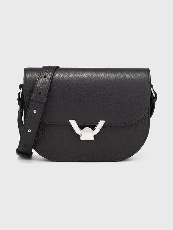 Black leather crossbody bag - 1