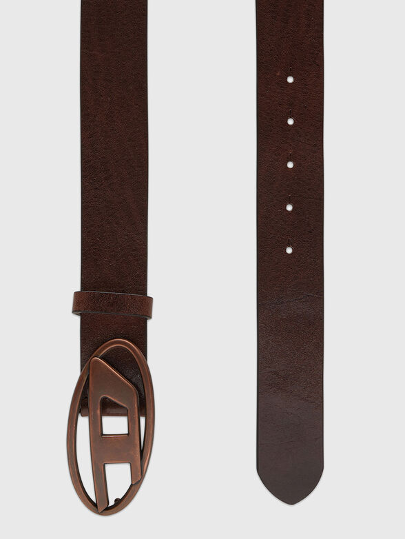 B-1DR leather belt with oval logo - 1