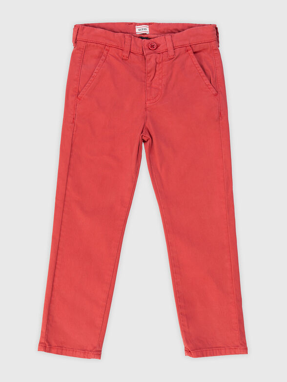 Dark blue trousers with logo embroidery - 1