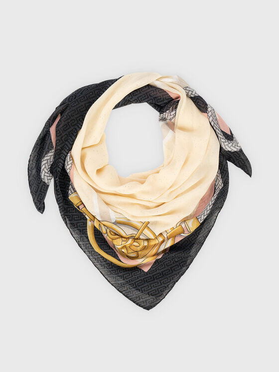 Квадратен шал с многоцветен принт - 1