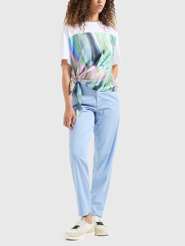 T-shirt with asymmetric hem and print - 2