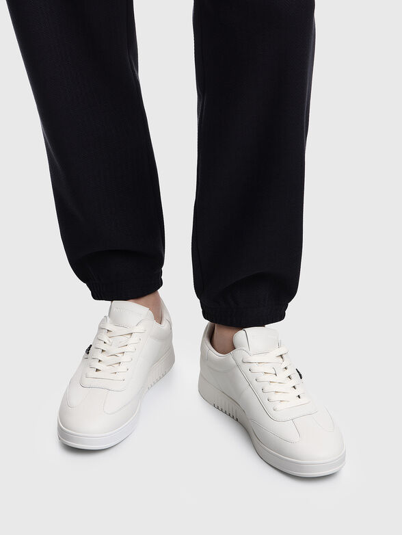 Genuine leather sneakers with a logo - 2