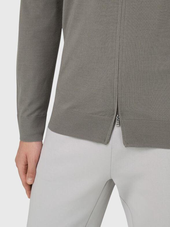 Wool cardigan with double zip - 4