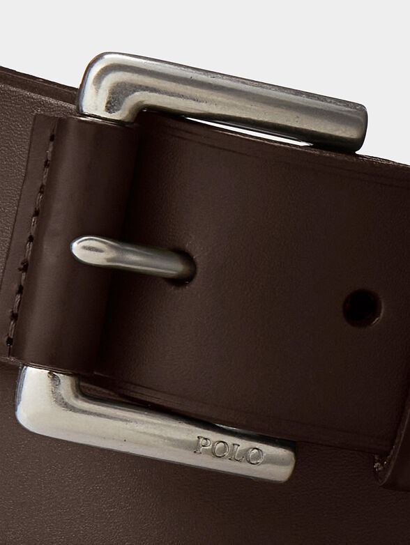 Leather belt in brown - 2