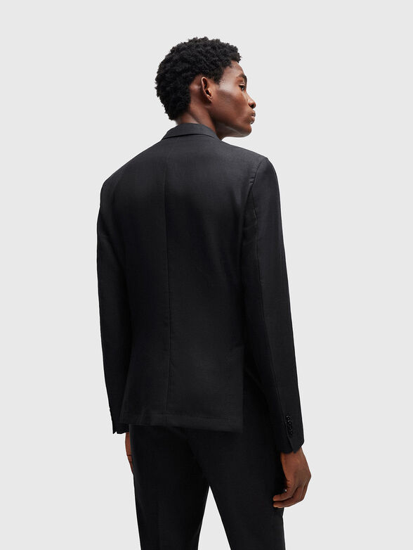 Black suit in wool and linen  - 4
