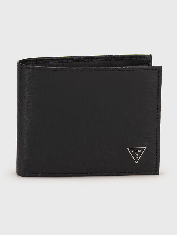 Leather wallet with logo motif - 1