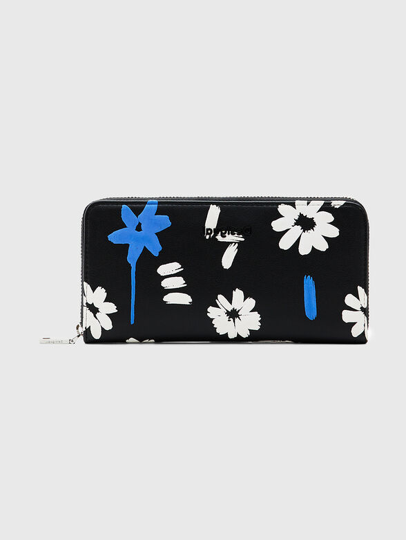 FIONA black purse with floral motifs - 1