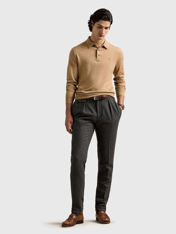 Wool sweater with classic collar - 2