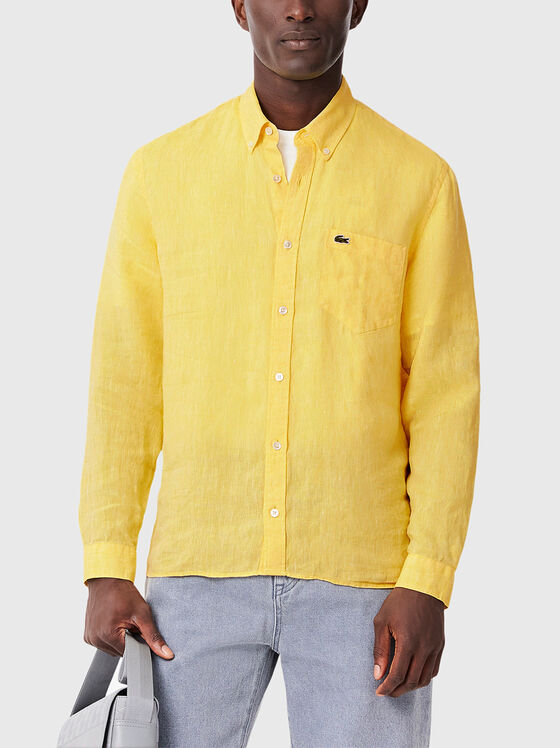 Ленена риза с лого бродерия - 1