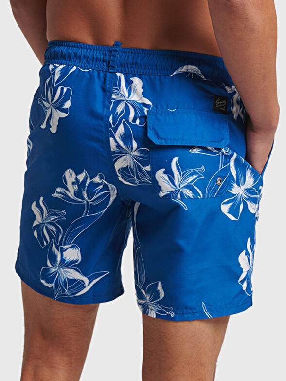 VINTAGE HAWAIIAN beach shorts with floral print - 2