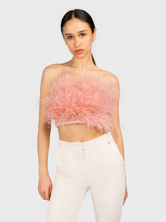 Bandeau top with feathers - 1