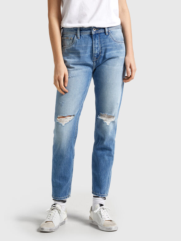 High rise traped fit jeans - 0