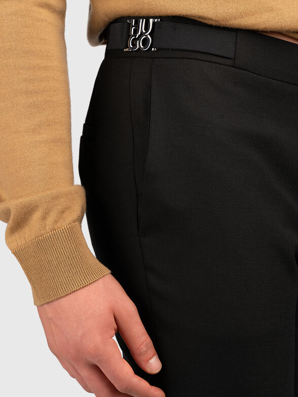 Black wool blend trousers - 3