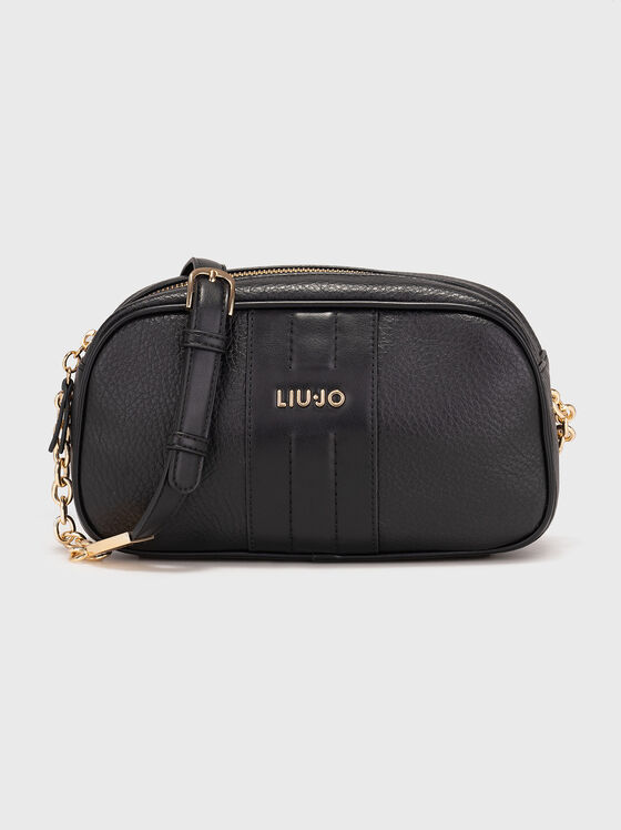 Черна кросбоди чанта с лого - 1