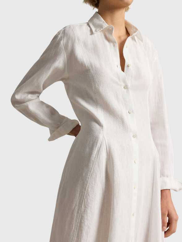 Linen shirt-style midi dress - 3