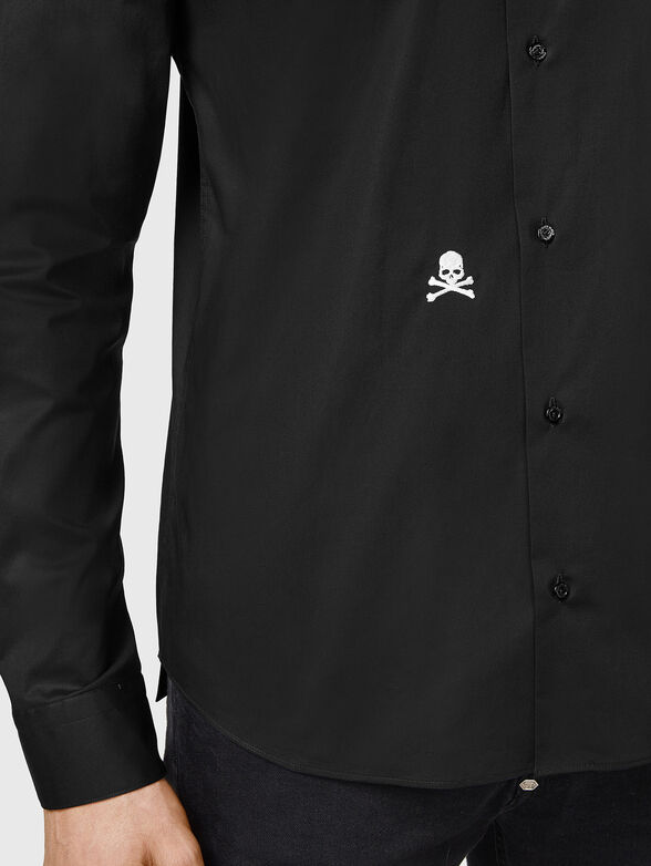 Black shirt SUGAR DADDY with embroidered detail - 4