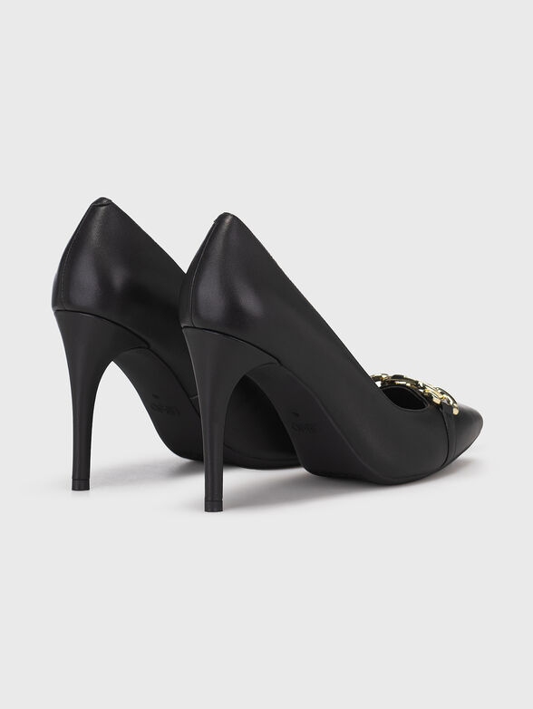 VICKIE 146 black heels with logo accent - 3