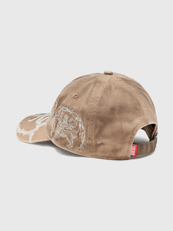 Beige hat with embroidery - 2