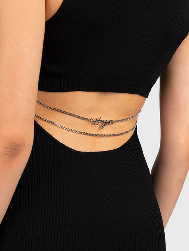 SEPINNY mini dress with cut out back and logo chain - 3