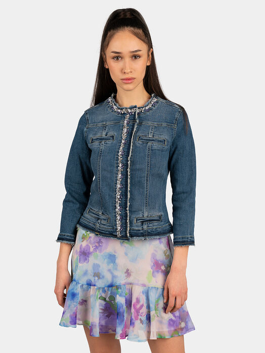 Denim jacket with shiny accents