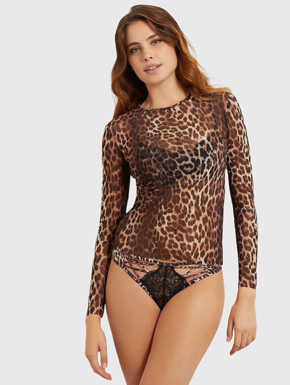 CATLIKE ANIMALIER Blouse with sheer effect - 1
