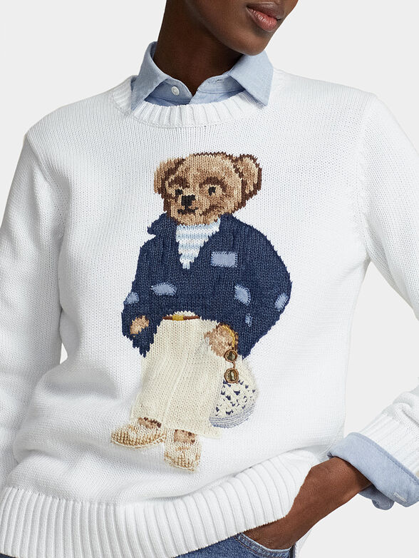 White sweater with Polo Bear motif - 4
