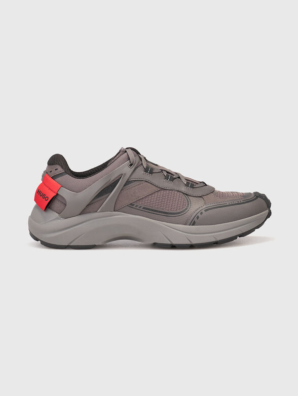 Grey lace up sneakers - 1